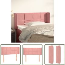 The Living Store Kopfteil mit Ohren Rosa 103x16x78/88 cm Samt - Samt Kopfteil - Rosa - Bett Kopfende - Schlafzimmer Dekoration - Wohnzimmer Deko