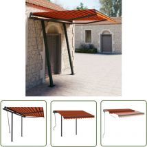 Minkurow - The Living Store Markise Automatisch Einziehbar mit Pfosten 3,5x2,5 m - Terrassenmarkise - Markise - Sonnenmarkise - Outdoor-Markise