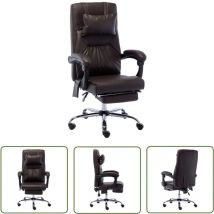 The Living Store Massage-Bürostuhl Braun Kunstleder - Massage Stuhl - Bürostuhl - Ergonomischer Stuhl - Hochwertiger Bürostuhl - Adjustable Office