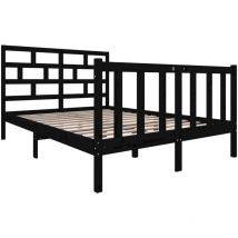 Massivholzbett Schwarz Kiefer 140x190 cm vidaXL