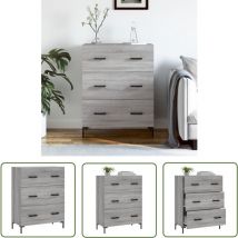 Maison Exclusive - The Living Store Sideboard Grau Sonoma 69,5x34x90 cm Holzwerkstoff - Schreibtisch - Sideboard - Grau Sonoma - Wohnzimmermöbel