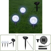 The Living Store Solarkugel 3 led Gartenleuchten mit Erdspießen & Solarmodul - Solarleuchte - Gartenleuchte - Outdoorleuchte - LED-Leuchte