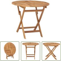 The Living Store Gartentisch Klappbar 85x76 cm Massivholz Teak - Gartentisch - Teakholzmöbel - Outdoortisch - Klapptisch - Balkontisch