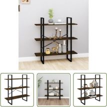 The Living Store Bücherregal Räuchereiche 100x30x105 cm Holzwerkstoff - Bücherregal - Holzmöbel - Wohnraumorganisation - Aufbewahrungslösung - Regal