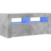 TV-Schrank mit LED-Leuchten Betongrau 90x35x40 cm vidaXL
