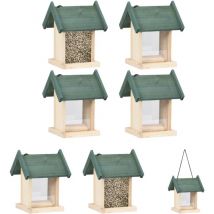 The Living Store Vogelfutterhäuser 4 Stk. Tannenholz - Vogelfutterspender - Beige