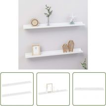 Prolenta Premium - The Living Store Wandregale 2 Stk. Hochglanz-Weiß 80x9x3 cm - Wandregal - Regal Weiß - Möbel Für Die Wand - Badezimmerregal