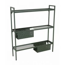 Proloisirs - Etagère Balcon en acier à 3 niveaux - 118 x 24 x 102 cm - vert