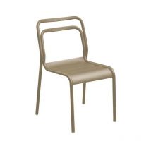Proloisirs - Lot de 2 Chaises de jardin empilables Eos en Aluminium - sand