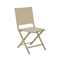 PROLOISIRS Lot de 2 Chaises pliantes Théma - sand - Aluminium et toile TPEP 46 x 86 x 53 cm