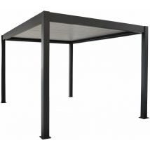 Pergola bioclimatique autoportée Zéphir motorisée aluminium/lames - grey - 3 x 4 m - Proloisirs