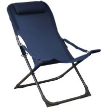 Proloisirs - Chaise relax en acier et toile Easy