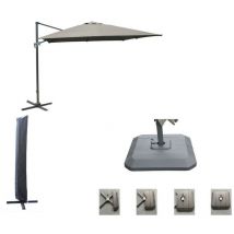 Proloisirs Set d'ombrage complet (1 parasol déporté nh 3x3 + 1 housse + 1 lestage) - taupe