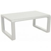 Proloisirs - Table basse Quenza ii en aluminium/lattes - 90 x 60 cm - blanc