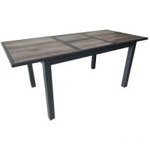 Table de jardin Genes en Aluminium 60/220 x 74 x 90 cm - plateau spc - graphite/gris - Proloisirs