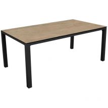 Proloisirs - Table de jardin rectangulaire Stonéo 220 cm en Aluminium - plateau Kedra - graphite/lenk