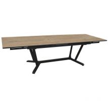 Table de jardin Vita graphite/lenk en Aluminium 180/230/280 x100 cm - plateau Kedra - Proloisirs