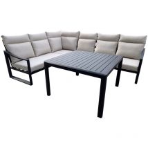 Proloisirs - Table mi-haute - prado - Aluminium époxy - Lattes - Graphite