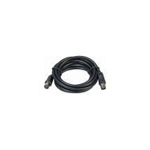 TV-Video-Verlängerung männlich-männlich 2 Meter/Ø 9,5 mm. Mit schwarzem Stecker-Buchsen-Adapter