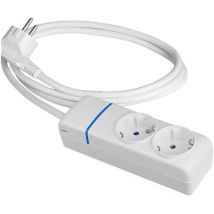 Prolongador con 2 tomas 2p+t, 16 a 250 v de cable h05vv-f 3g 1,5 m.