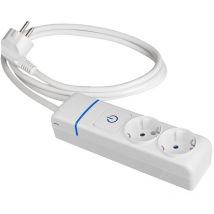 Prolongador 2 Tomas 16A 250V Interruptor Luminoso Azul Cable 15m Blanco Policarbonato Solera