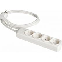 Solera - Prolongateur 4 prises bipolaires 16A 250V blanc avec obturateur 8014