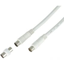 Fujionkyo - Prolongateur tv 9,52 mm blanc mâle/femelle 1,5 mètre + adaptateur mâle/mâle 434201