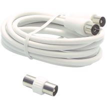 Metronic – Prolunga Coassiale 3 Metri Nero con Adattatore Spina/Spina – Ø 9,5 mm