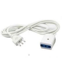 Prolunga corrente elettrica cavo 3-5-10 metri 250V bipasso presa bianca 5 Metri