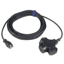 Prolunga Corrente [ Spina schuko in gomma - Presa schuko, Connettore volante] 16 a Nero 10 m Sirox 345.510