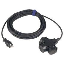 Sirox - Prolunga Corrente [ Spina schuko in gomma - Presa schuko, Connettore volante] 16 a Nero 5 m 345.505
