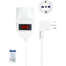 Extrastar - Prolunga Elettrica Lineare Con Interruttore 3m 3x0,75mm Spina Italiana 10a Presa Bipasso Schuko 10/16a Max 2300w
