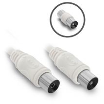 Cavo TV 9,52mm mas/fem + adattatore mas/mas 5 m - Bianco