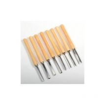 Juego de formones para tornear y tallar madera, Proma, 8 piezas, uso en carpintería y tornería, acero resistente, mangos ergonómicos, alta precisión