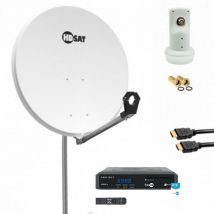Hdsat - Pack Parabole acier 80cm + Récepteur fransat avec carte + lnb Single