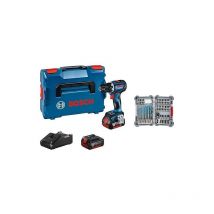 Promo Kit de batteries Bosch 5 pièces, comprenant Perceuse-visseuse sans fil gsr 18V-90 c et Jeu de forets et d'embouts 35