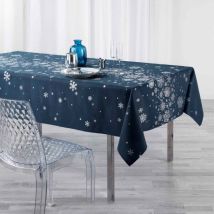 Nappe De Noël Rectangle Anti-Tâches - Constellation - bleu - 240x150cm. - Promo Linge