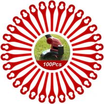 Promotion 100pcs Lames en Plastique de Rechange pour Coupe Bordure Lame de Tondeuse à Gazon Lames pour Débroussailleuse sans Fil Lames de Coupe de