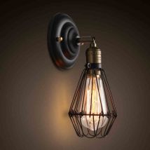 Promotion, Applique Murale Industrielle, Lampe Murale Retro, E27 Vintage Interieur Lampe, douille réglable abat-jour , pour Maison de Café Loft