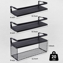 Ohjijinn - Etagère et rangement de douche Promotion Étagères flottantes avec panier de rangement en fil métallique, étagères de salle de bains