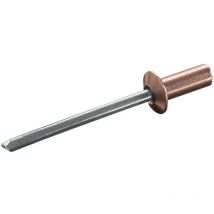 1000 x Becher-Blindnieten Kupfer / Edelstahl A2 (V2A) (ø x l) 3,2 x 6,5 mm mit Flachkopf - Dicht-Becherblindnieten - Becher Blindnieten