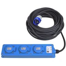 Proplus CEE 3-fach Schuko Steckdose 5m 16A IP44 H07RN-F 3G1,5mm² Temperaturbereich -35 bis +50 °C