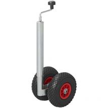 Doppelstützrad 48mm – 2x Kunststofffelge – Luftreifen 260x85mm – Maximale Belastung 300kg – Stabilität für PKW-Anhänger