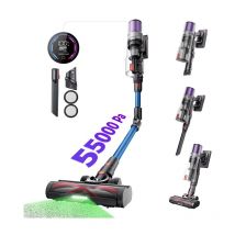 Proscenic - P16, Aspirateur balai sans fil 550W/55KPA, 55 min longue d'autonomie, Tube pliable, Brosse anti-enchevêtrement, Grande poubelle 1.5L, Bleu