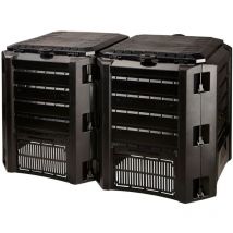 Prosperplast - Compositore 800 l Compreen Modulo di plastica Compreen in nero, 82.6 (Alto) x 135 (larghezza) x 71,9 (profondi) cms