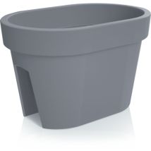 Blumentopf LOFLY RAILING Grau 39,6 cm – Hochwertiges Material – Integrierte Wasserspeicherfunktion – Umweltfreundlich und recycelbar