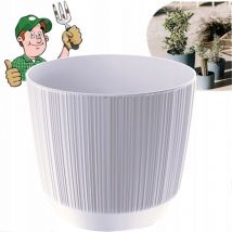 Blumentopf RYFO Weiß 19,5 cm – Kunststoff – Höhe 17 cm – Durchmesser 19,5 cm – Wetterbeständig – Für Innen- und Außenbereich