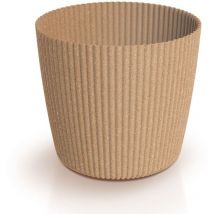 Milly Vaso da Fiori Rotondo in Legno eco, Ø39x34,5 cm, capacità 32L - Brun clair - Prosperplast