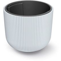 Macétero blanc, avec dépôt, collection Milly, 39,1 x 39,1 x 32,1 cm, capacité de 31 L.