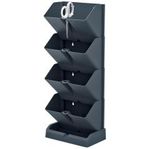 Jardinière Verticale Prosperplast Mini Cascade En Plastique De Couleur Anthracite 19,5 (l) X 11,4 (l) X 47,5 (h) Cm Avec Ciseaux De Jardinage - 